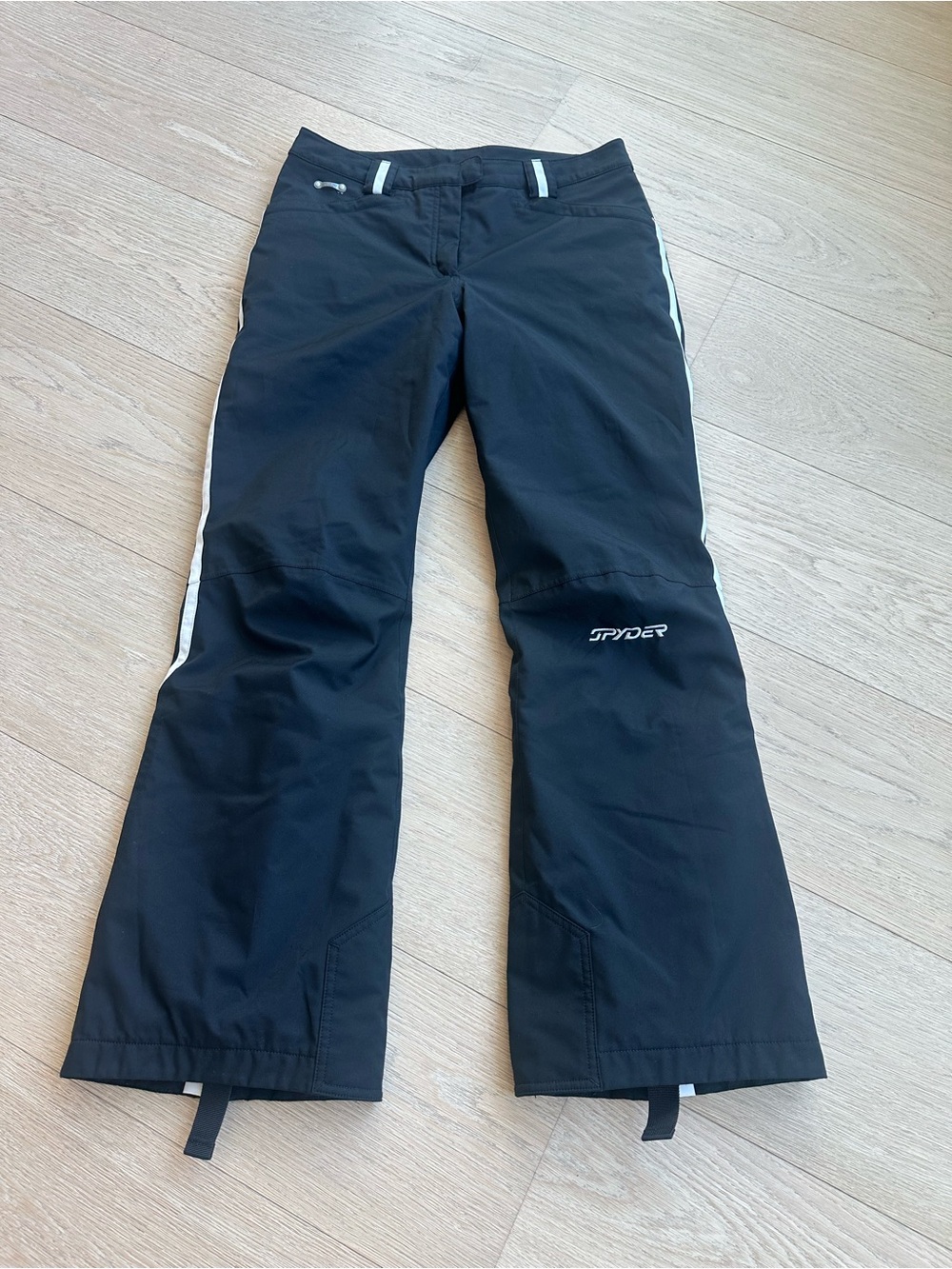 Spyder Black Ski Pants with White Side Stripes